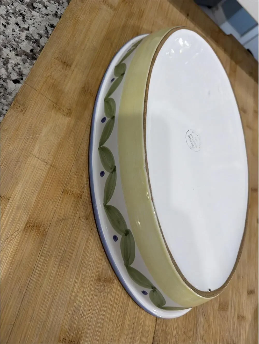 VTG Williams Sonoma Marisol 17” Oval Baker Serving Dish Italian Pottery Blue *